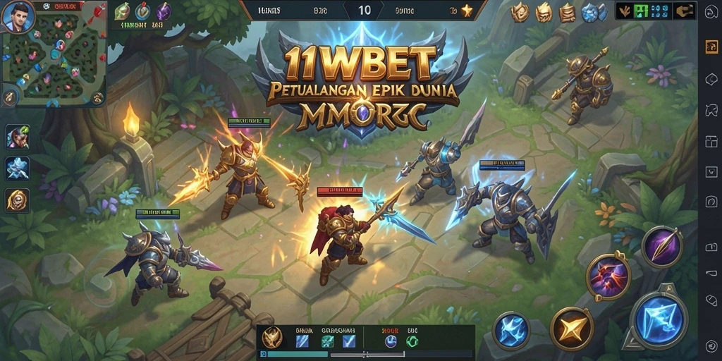 Tangkapan layar permainan <strong>11WBET</strong> menunjukkan pertarungan seru di dunia MMORPG yang kaya.
