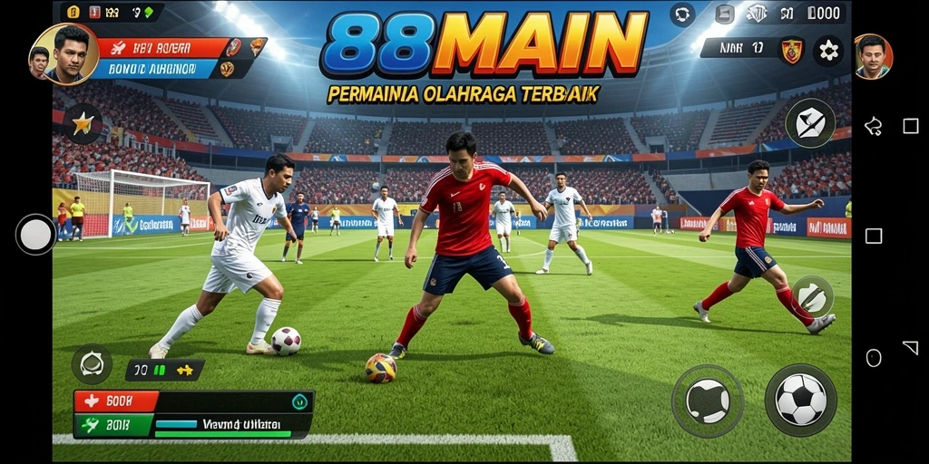 Tampilan utama <strong>88MAIN</strong> menampilkan aksi seru dalam permainan olahraga.
