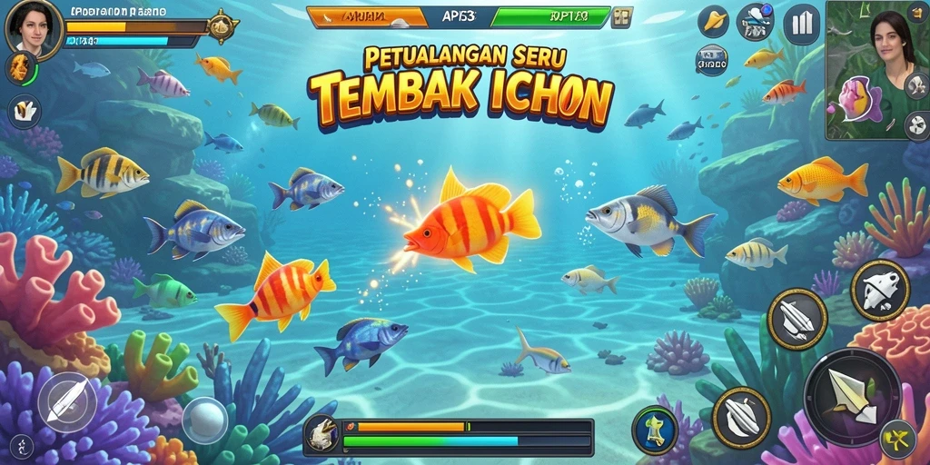 Tampilan gameplay seru dalam API33 saat menangkap ikan.