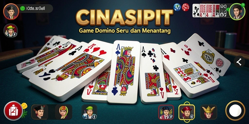 Screenshot utama CINASIPIT menampilkan gameplay domino yang seru dan interaktif.