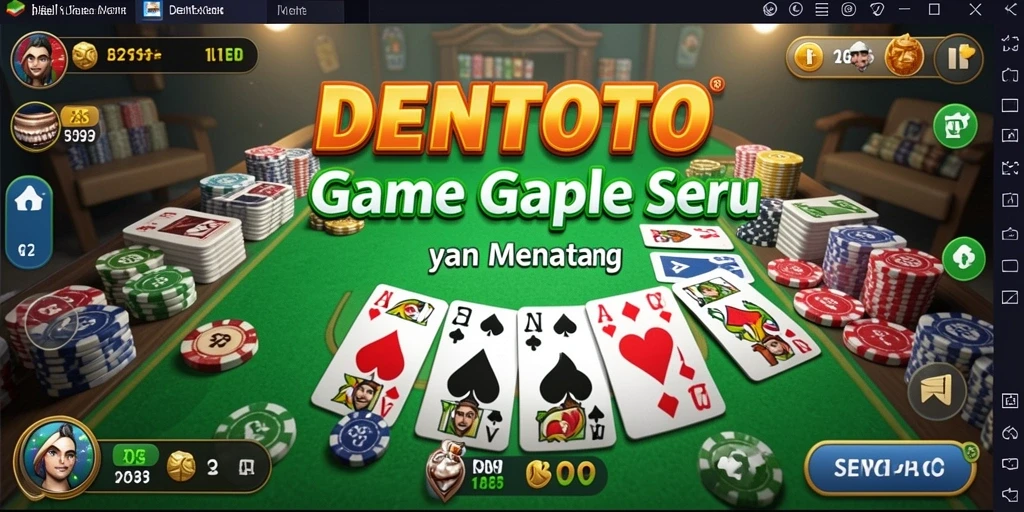 Screenshot gameplay DENTOTO menampilkan suasana seru permainan Gaple.