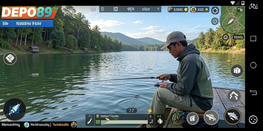Gameplay DEPO89 menampilkan momen menangkap ikan yang mendebarkan.