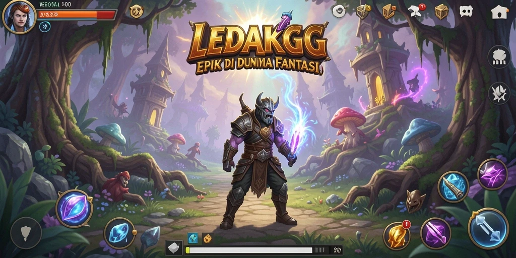Screenshot gameplay LEDAKGG menampilkan aksi seru dalam pertarungan RPG.