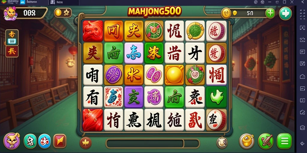 Screenshot gameplay MAHJONG500 yang menunjukkan keseruan bertanding.