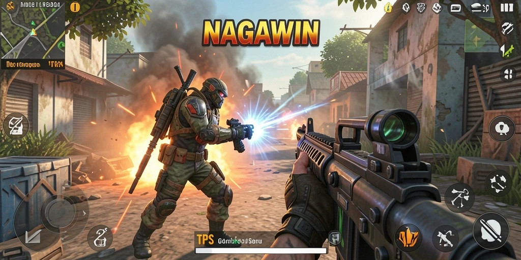 Tampilan seru dalam gameplay TPS NAGAWIN yang menegangkan.