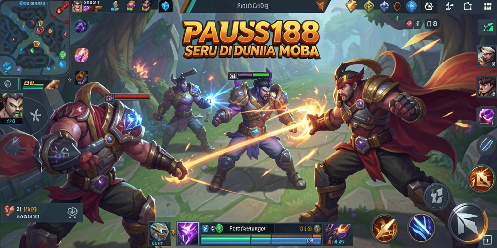Tampilan menarik dan intens dalam gameplay MOBA PAUS188.