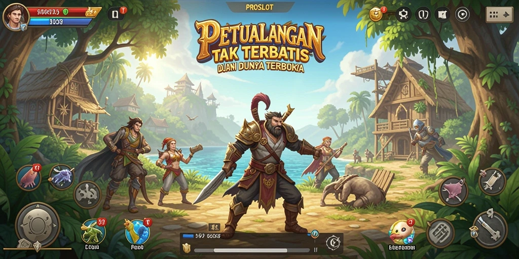 Tangkapan layar PROSLOT menampilkan aksi seru dalam dunia Open World.