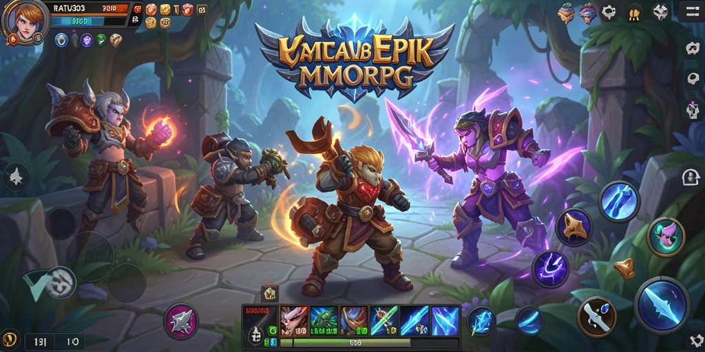 Tangkapan layar dari gameplay epik dalam RATU303 MMORPG.
