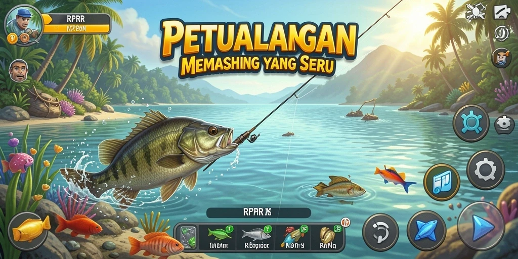 Tangkapan ikan yang beragam dalam gameplay RPRR.