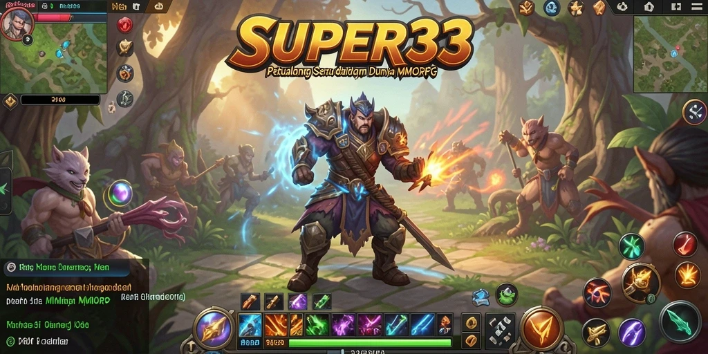 Screenshot gameplay SUPER33 menunjukkan aksi seru dalam RPG dunia terbuka.