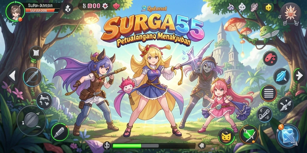 Tampilan gameplay seru dalam dunia Anime yang menakjubkan.