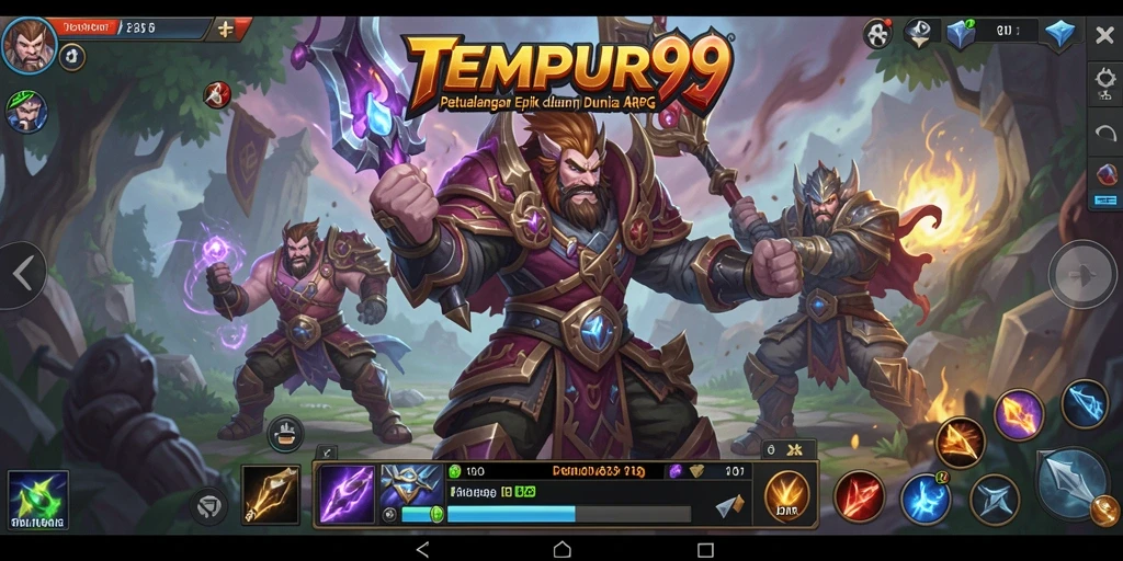Screenshot gameplay TEMPUR99 menampilkan aksi pertempuran seru.
