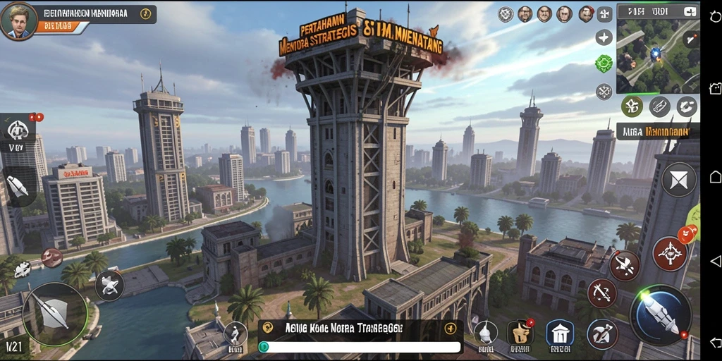 Tampilan gameplay V21 yang menarik dalam pertahanan menara.