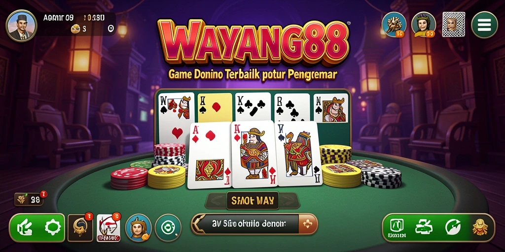 Screenshot dari gameplay seru WAYANG88 yang menampilkan suasana permainan Domino.